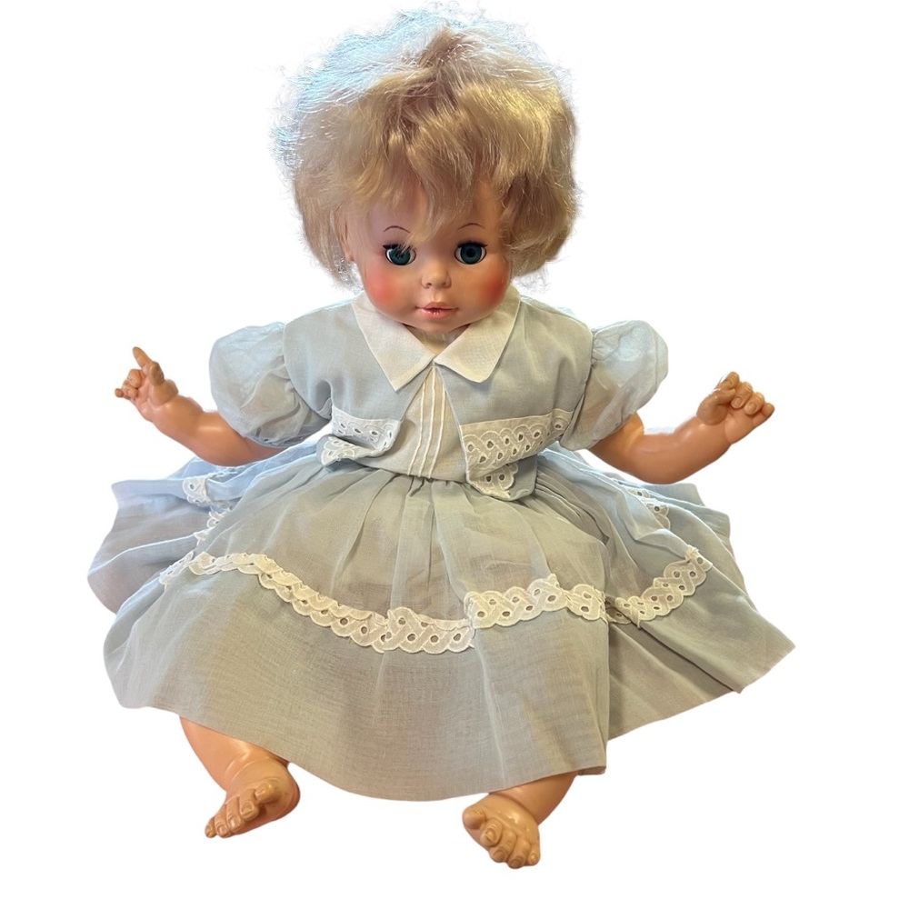 Vintage Eegee Vinyl and Cloth Blonde Baby Doll With Sleepy Eyes
